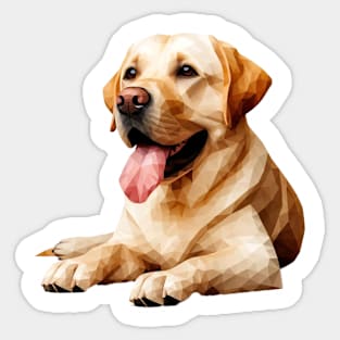 Labrador Retriever dog pet portrait on low poly polygonal art style Sticker